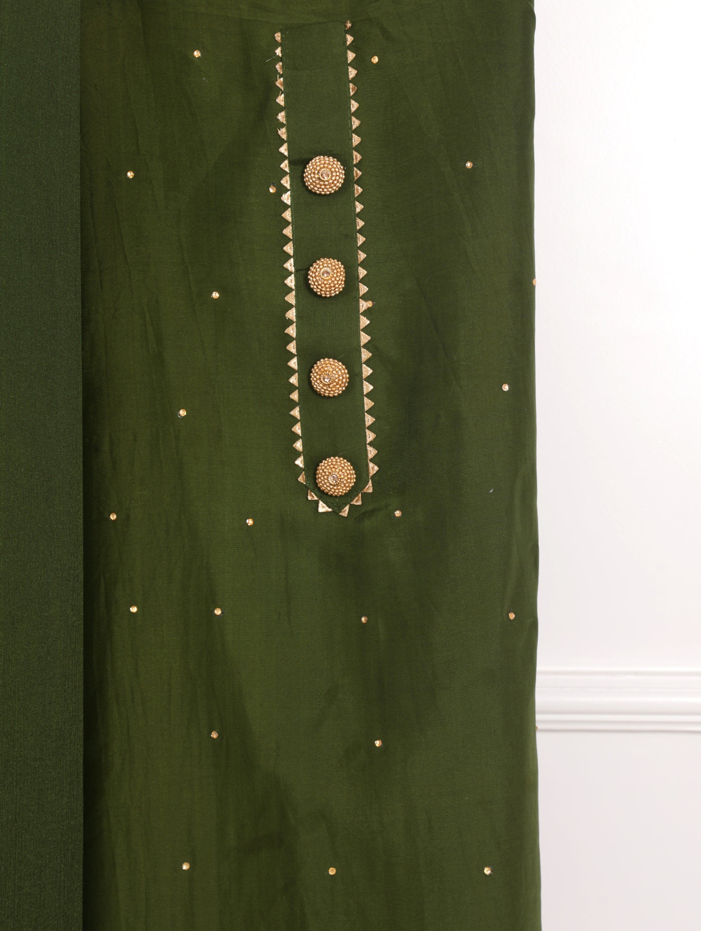 Olive Green Unstitched Suit Set